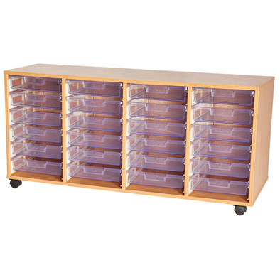 Certwood Clear 24 Tray Mobile Tray Unit - Educational Equipment Supplies