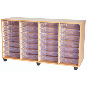 Certwood Clear 28 Tray Mobile Tray Unit - Educational Equipment Supplies