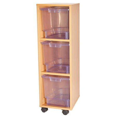 Certwood Clear 3 Jumbo Tray Mobile Tray Unit - Educational Equipment Supplies
