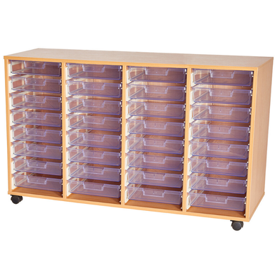 Certwood Clear 32 Tray Mobile Tray Unit - Educational Equipment Supplies