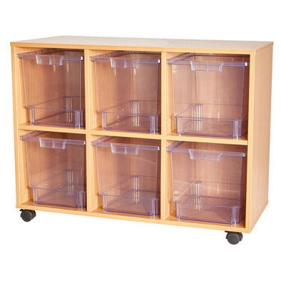 Certwood Clear 6 Jumbo Tray Mobile Tray Unit - Educational Equipment Supplies