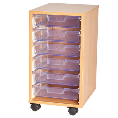 Certwood Clear 6 Tray Mobile Tray Unit - Educational Equipment Supplies