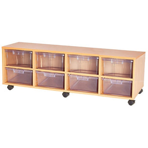 Certwood Clear 8 Deep Tray Quad Mobile Tray Unit - Educational Equipment Supplies