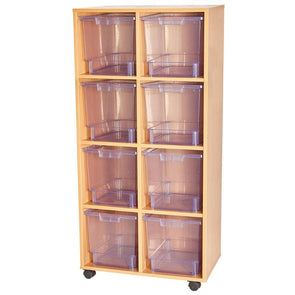 Certwood Clear 8 Jumbo Tray Mobile Tray Unit - Educational Equipment Supplies