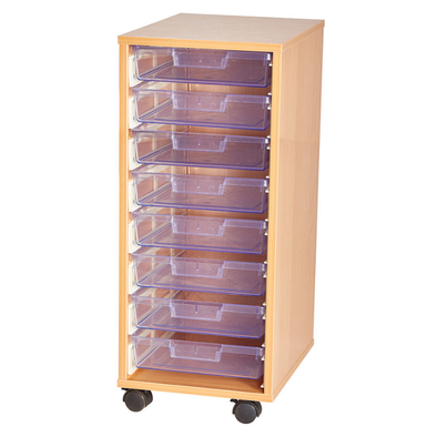 Certwood Clear 8 Tray Mobile Tray Unit - Educational Equipment Supplies