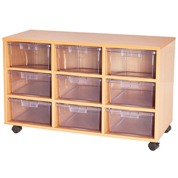 Certwood Clear 9 Deep Tray Mobile Tray Unit - Educational Equipment Supplies