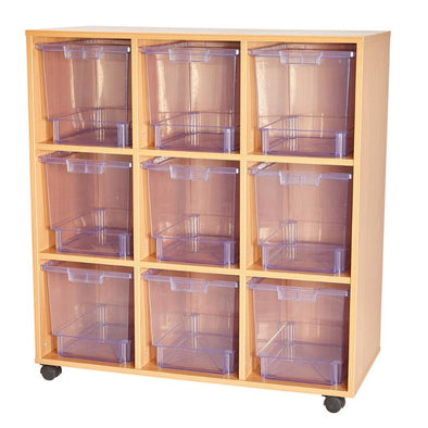 Certwood Clear 9 Jumbo Tray Mobile Tray Unit - Educational Equipment Supplies