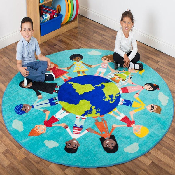 Children of the World™ Multi-Cultural Carpet - Teal W2000 x D2000mm