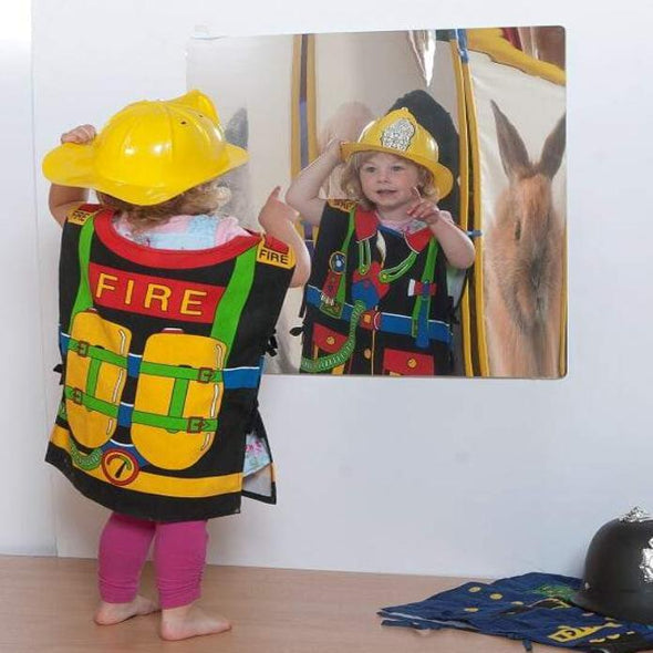 Children’s Plastic Safety Mirror: 550mm Square - Educational Equipment Supplies