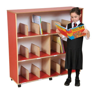 Childrens Bookcase with Drywipe Back - Red - Educational Equipment Supplies