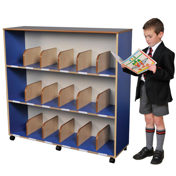 Childrens Bookcase with Drywipe Back - Blue - Educational Equipment Supplies