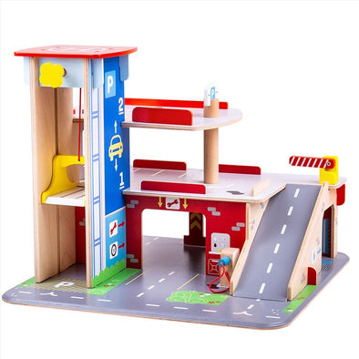 Childrens Wooden Play Garage Auto Centre - Educational Equipment Supplies