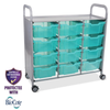 Callero Shield Antimicrobial Treble Trolley - 12 x Deep F2 Trays - Educational Equipment Supplies