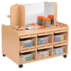 Double Sided Resource Store + Mirror Storage Add on + Trays - Educational Equipment Supplies