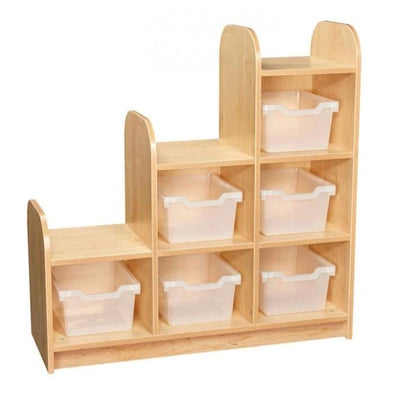 KubbyClass 3 Tier Stepped Storage Cube - Left Hand + Trays - Educational Equipment Supplies