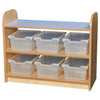 KubbyClass 2 Tier Shelf Unit - Open Back + Trays - Educational Equipment Supplies
