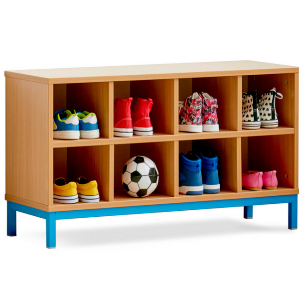 Cloakroom Bench With 8 Open Compartments