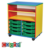 Colore Mobile Eight Tray Unit With Shelf - Educational Equipment Supplies
