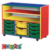 Colore Mobile Ten Tray Unit With Shelf - Educational Equipment Supplies