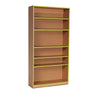 Coloured Edge Open Wooden Bookcase + 1 Fixed & 4 Adj Shelves - W90 x D32 x H180mm Coloured Bookcase With 4 Adjustable & 1 Fixed Shelves | Book Display | www.ee-supplies.co.uk