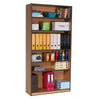 Coloured Edge Open Wooden Bookcase + 1 Fixed & 4 Adj Shelves - W90 x D32 x H180mm Coloured Bookcase With 4 Adjustable & 1 Fixed Shelves | Book Display | www.ee-supplies.co.uk