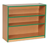 Coloured Edge Open Wooden Bookcase - 2 Adj Shelves - H75cm Coloured Edge Open Wooden Bookcase - 2 Adj Shelves - W90 x D32 x H75cm| Book Display | www.ee-supplies.co.uk