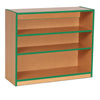 Value Coloured Edge Open Wooden Bookcase - 2 Adj Shelves - H75cm Coloured Edge Open Wooden Bookcase - 2 Adj Shelves - W90 x D32 x H75cm| Book Display | www.ee-supplies.co.uk