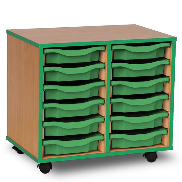 Value Coloured Edge Tray Storage Unit 12 x Trays