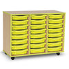 Coloured Edge Wooden Mobile Tray Storage - 24 Tray Unit - W103 x D45 x H78cm Coloured Edge Wooden Mobile Tray Storage - 24 Tray Unit - W103 x D45 x H78cm   | 24 Tray Store | www.ee-supplies.co.uk