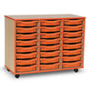 Coloured Edge Wooden Mobile Tray Storage - 24 Tray Unit - W103 x D45 x H78cm Coloured Edge Wooden Mobile Tray Storage - 24 Tray Unit - W103 x D45 x H78cm   | 24 Tray Store | www.ee-supplies.co.uk