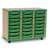 Value Coloured Edge 6 Tray Storage Unit - 24 Tray Unit - W103 x D45 x H78cm Coloured Edge Wooden Mobile Tray Storage - 24 Tray Unit - W103 x D45 x H78cm   | 24 Tray Store | www.ee-supplies.co.uk