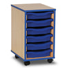 Value Coloured Edge 6 Tray Storage Unit - W36 x D45 x H61cm Coloured Edge Wooden Tray Storage - 6 Tray Unit - W36 x D45 x H61cm | 6 Tray Store | www.ee-supplies.co.uk