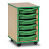 Value Coloured Edge 6 Tray Storage Unit - W36 x D45 x H61cm Coloured Edge Wooden Tray Storage - 6 Tray Unit - W36 x D45 x H61cm | 6 Tray Store | www.ee-supplies.co.uk