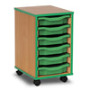 Value Coloured Edge 6 Tray Storage Unit - W36 x D45 x H61cm Coloured Edge Wooden Tray Storage - 6 Tray Unit - W36 x D45 x H61cm | 6 Tray Store | www.ee-supplies.co.uk