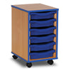 Value Coloured Edge 6 Tray Storage Unit - W36 x D45 x H61cm Coloured Edge Wooden Tray Storage - 6 Tray Unit - W36 x D45 x H61cm | 6 Tray Store | www.ee-supplies.co.uk