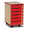 Value Coloured Edge 6 Tray Storage Unit - W36 x D45 x H61cm Coloured Edge Wooden Tray Storage - 6 Tray Unit - W36 x D45 x H61cm | 6 Tray Store | www.ee-supplies.co.uk