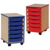 Value Coloured Edge 6 Tray Storage Unit - W36 x D45 x H61cm Coloured Edge Wooden Tray Storage - 6 Tray Unit - W36 x D45 x H61cm | 6 Tray Store | www.ee-supplies.co.uk