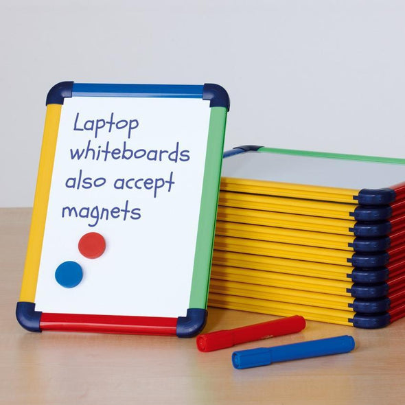 Coloured Frame Laptop Whiteboard - Pack of 10 - Educational Equipment Supplies