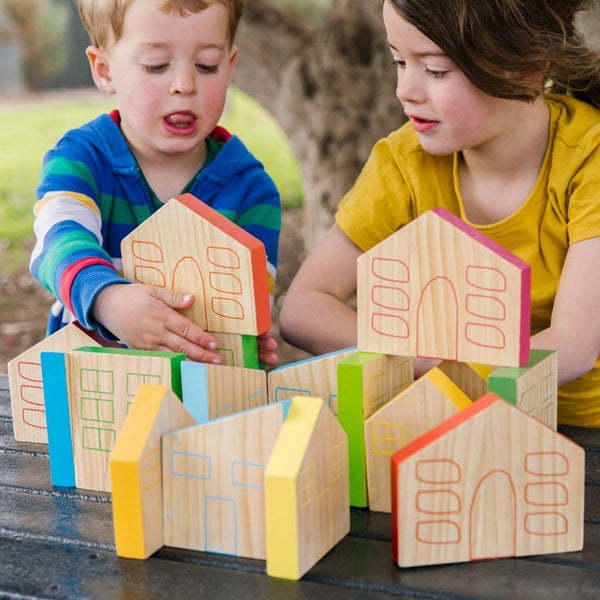 Colourful Houses Play House - 9 Pieces
