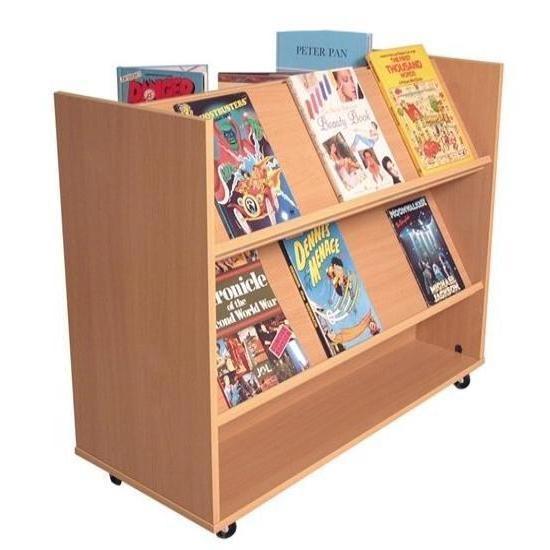 Library Combination Flat & Display Shelf Book Trolley - Educational Equipment Supplies