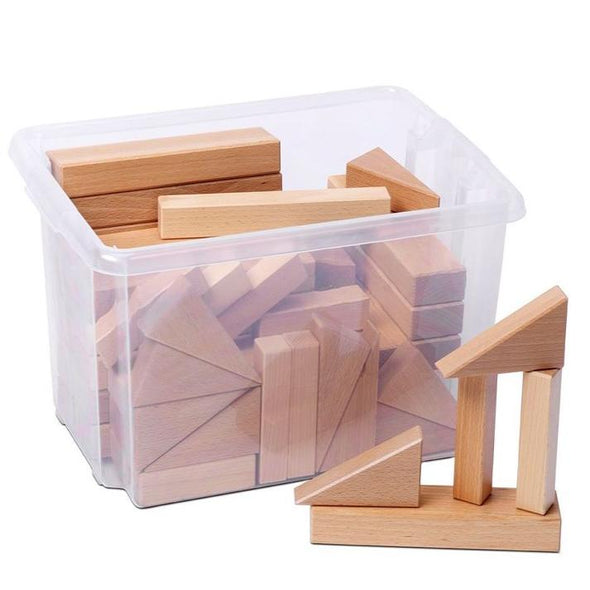 Playscapes Wooden Block Construction Tub Set 2 - Educational Equipment Supplies