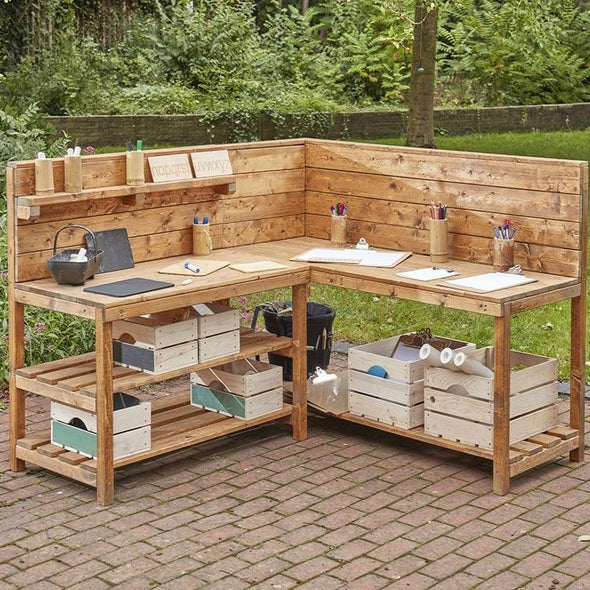 Corner Outdoor Work Table - Educational Equipment Supplies