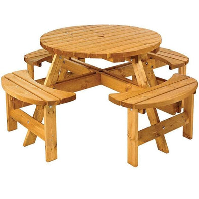Costwold Round Timber Picnic Bench - Educational Equipment Supplies