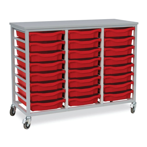 Metal Tray Storage Unit - 24 Shallow Trays
