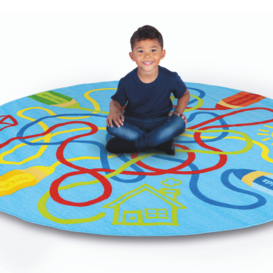 Decorative™ Colour Tubes Classroom Carpet - 2000m Diameter - Educational Equipment Supplies