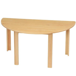 Devon Solid Beech Table - Half Circle - W1200 x D660mm - Educational Equipment Supplies