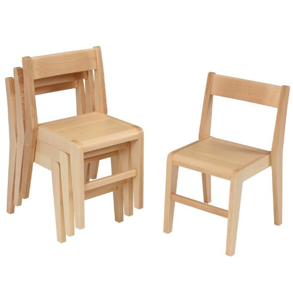 Devon Wooden Stacking Chairs x 4 - H31cm