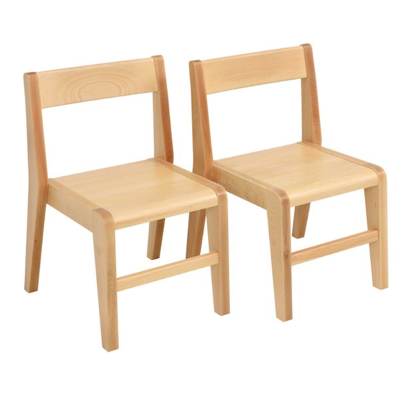 Devon Wooden Stacking Chairs x 2 - H35cm