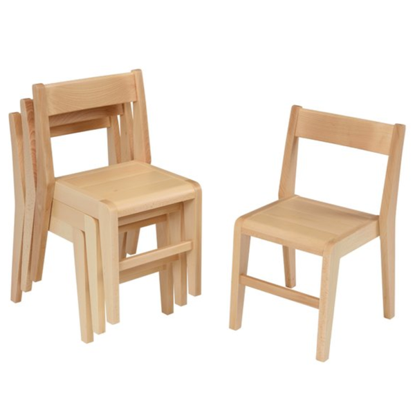 Devon Wooden Stacking Chairs x 4 - H26cm