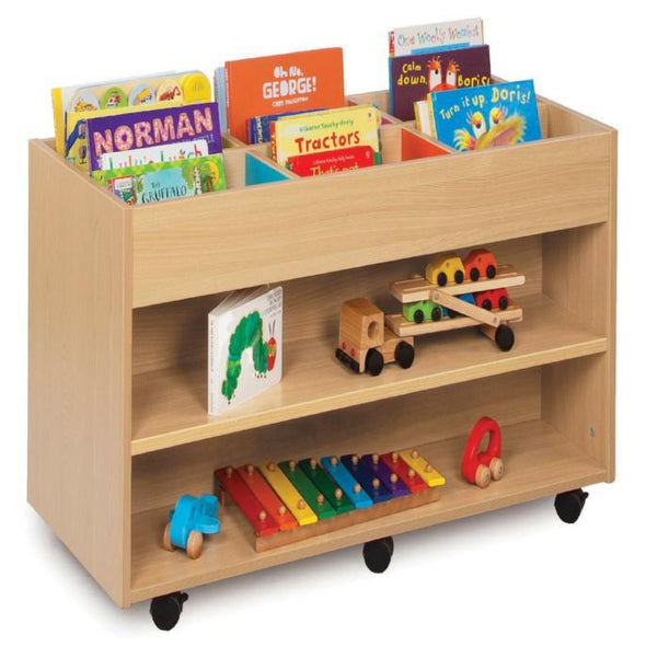 Double Sided 6 Bay Kinderbox with 1 Fixed Shelf Each Side - Educational Equipment Supplies